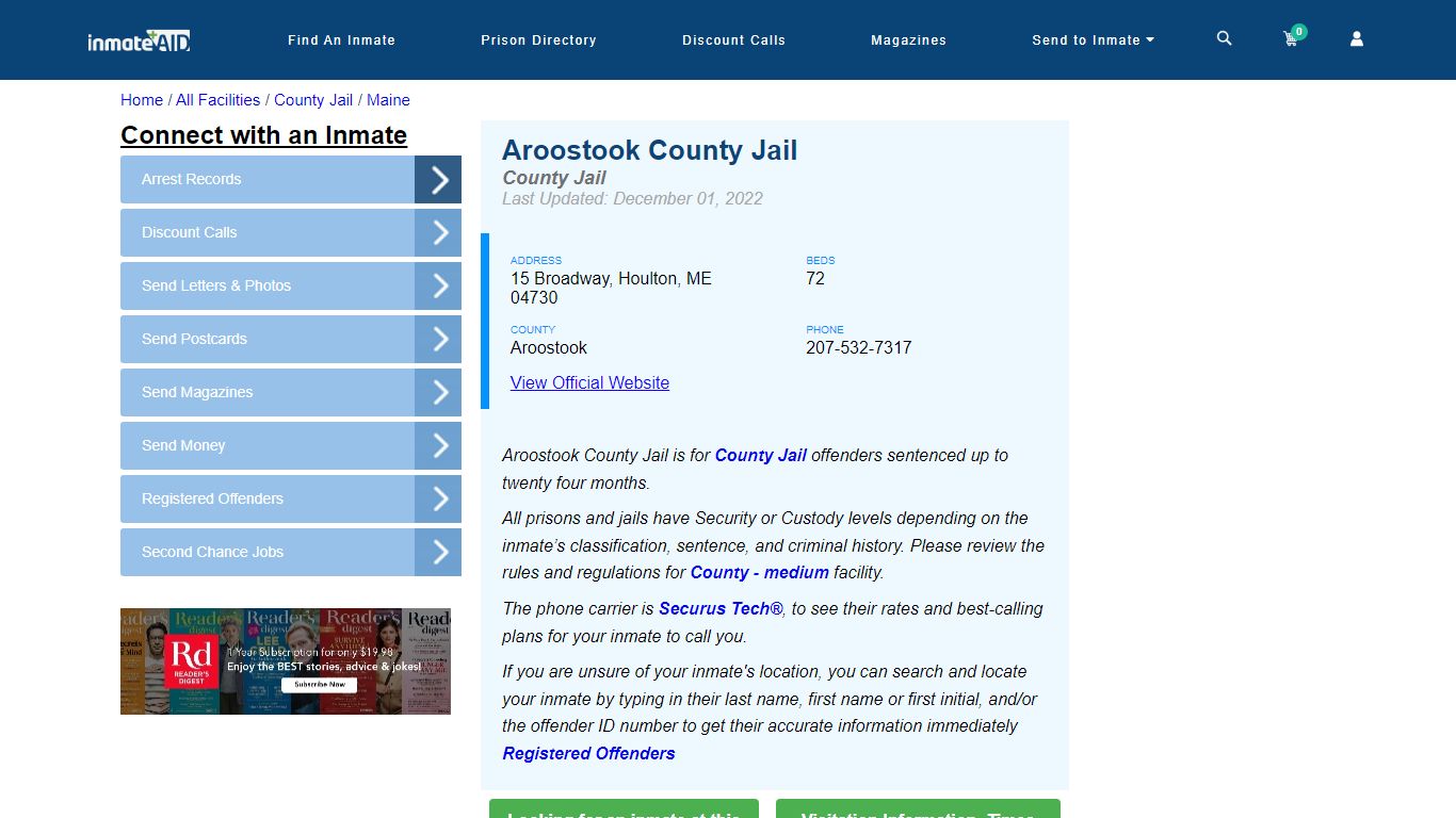 Aroostook County Jail - Inmate Locator