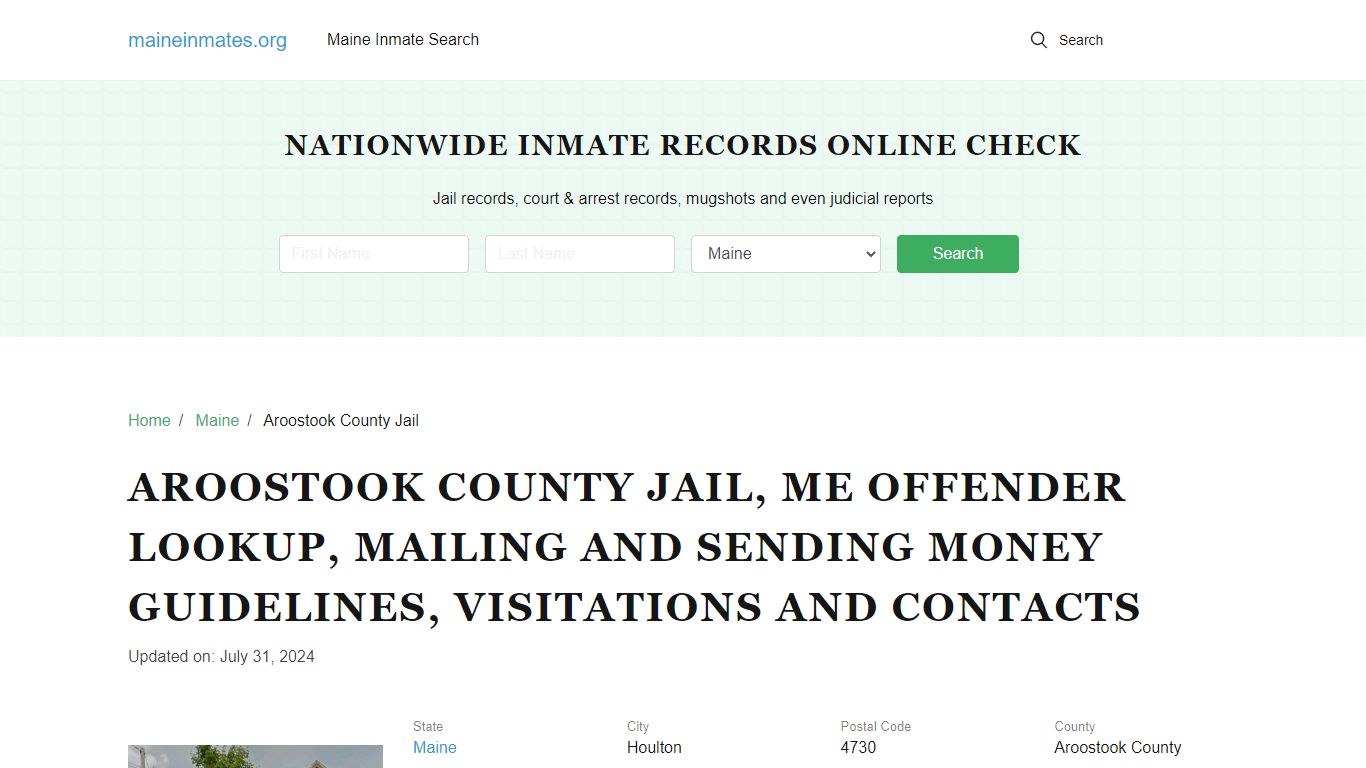 Aroostook County Jail, ME: Inmate Search Options, Visitations, Contacts